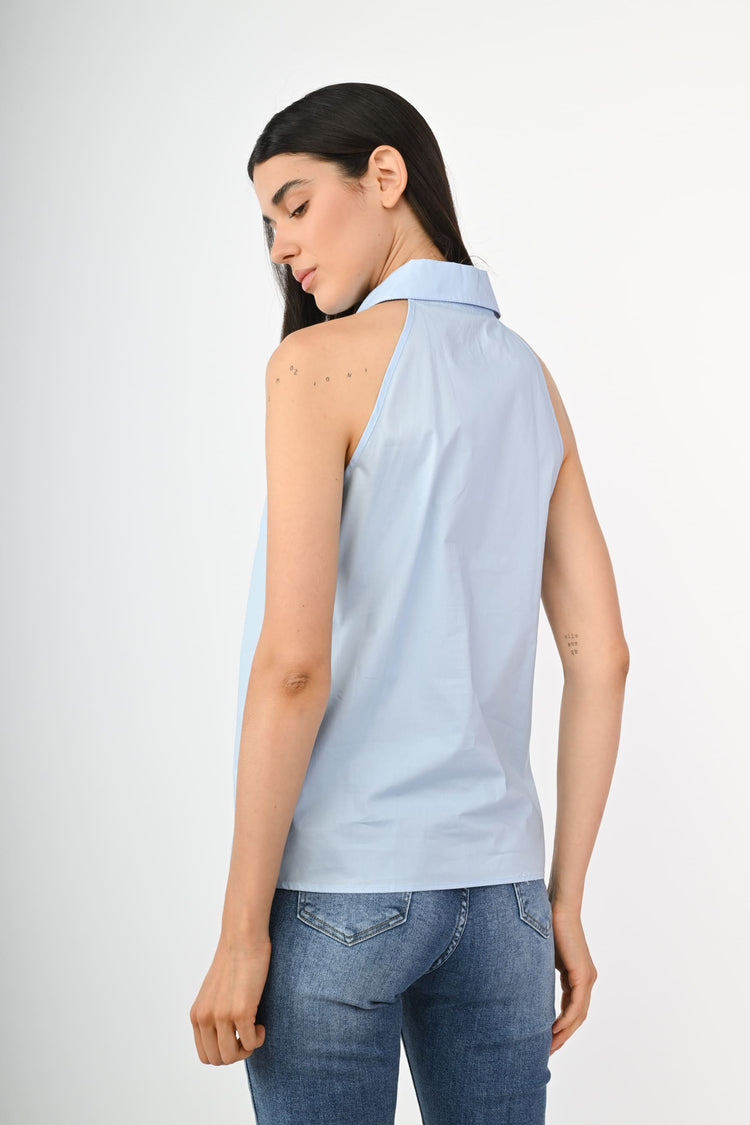 Camicia smanicata in cotone