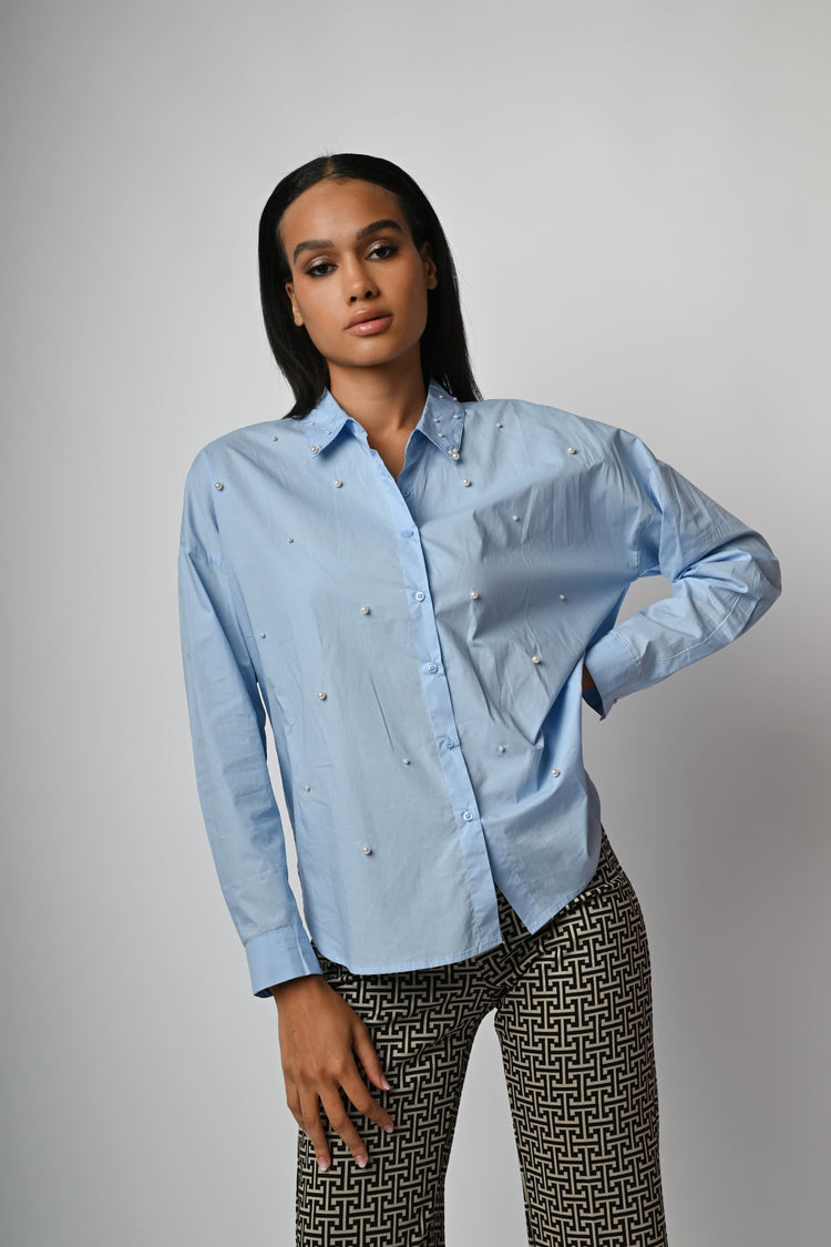 Camicia con perle decorative