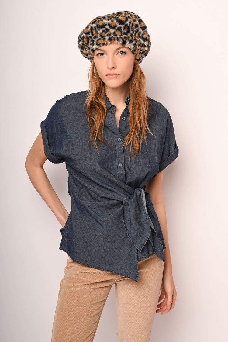 Camicia in denim con nodo