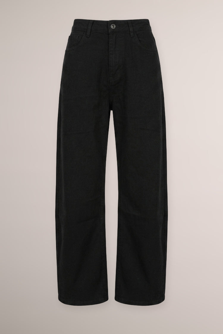 Jeans barrel-leg in drill nero