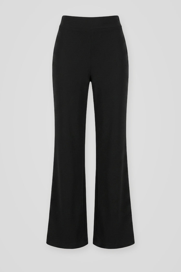 Pantaloni fluidi neri a gamba svasata