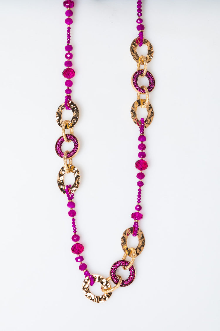 Collana lunga con cerchi