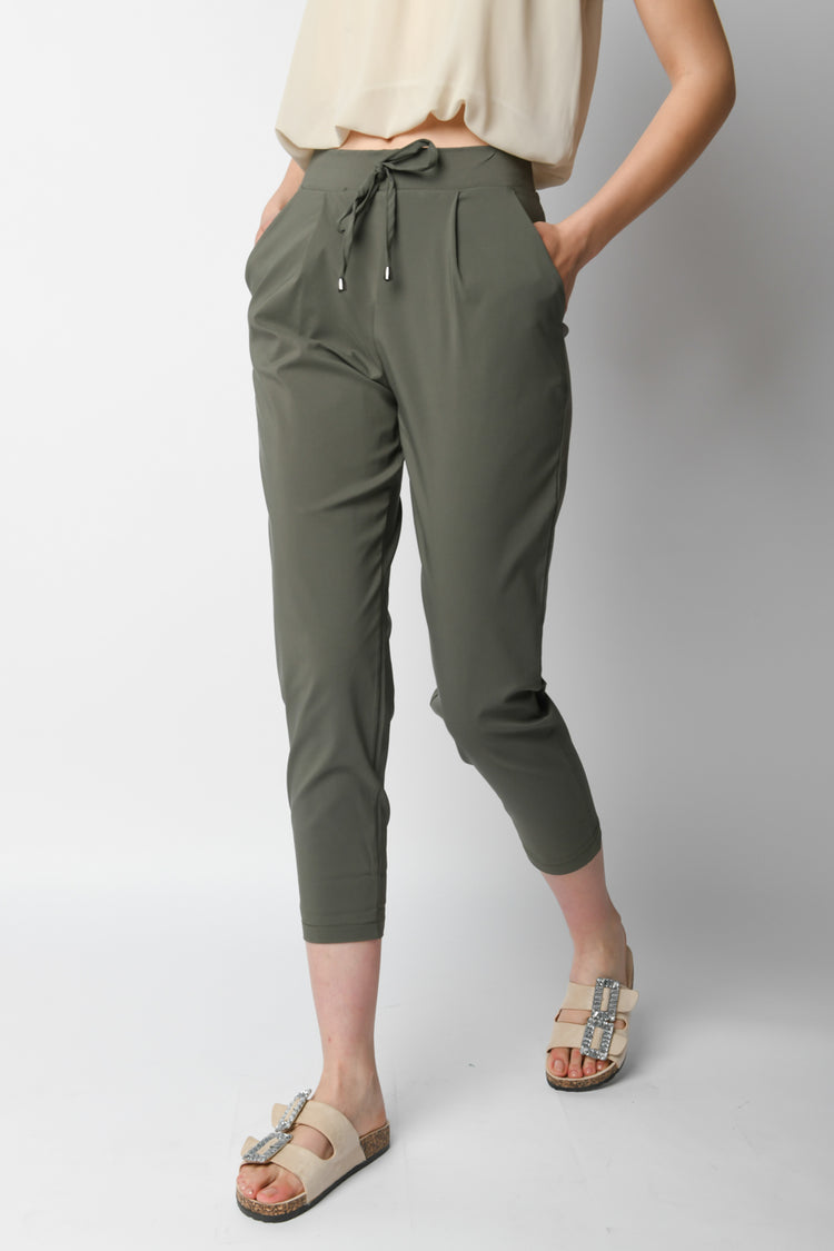 Pantaloni misto viscosa con coulisse