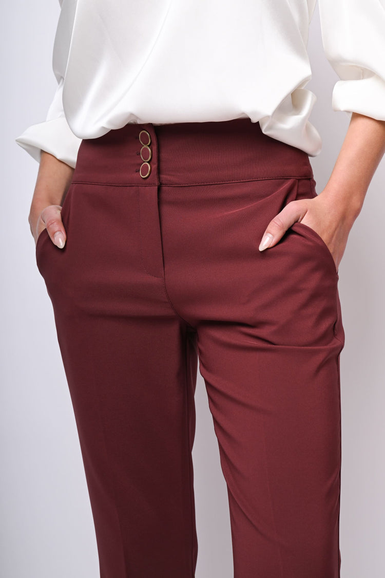 Pantaloni a gamba dritta con bottoni