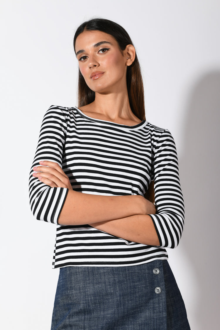 Top in maglia a righe