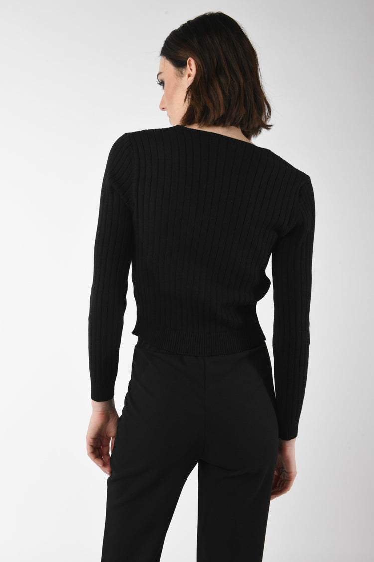 Cardigan crop a costine