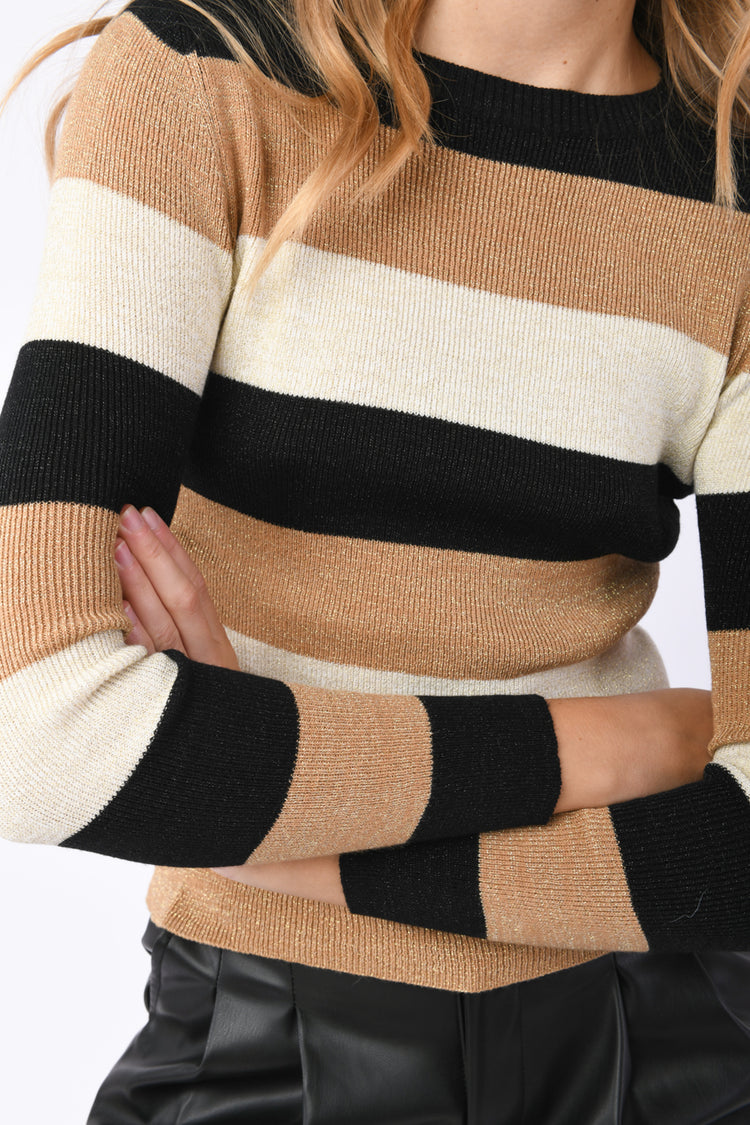 Pull a righe lurex
