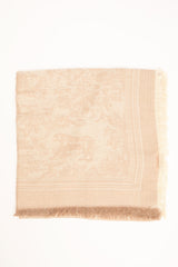 Sciarpa sfumata con frange beige