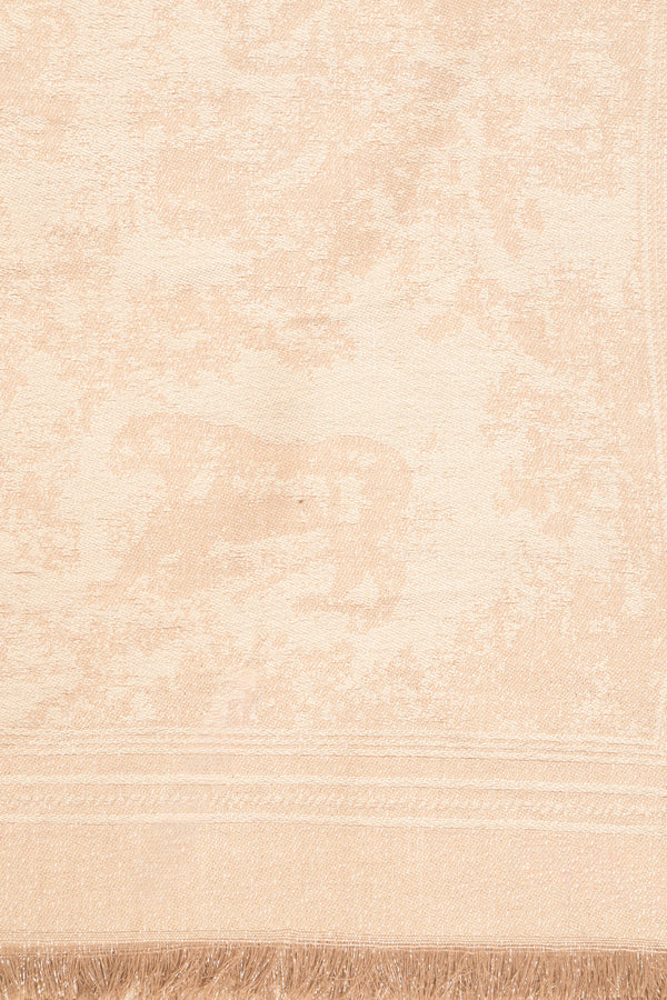 Sciarpa sfumata con frange beige