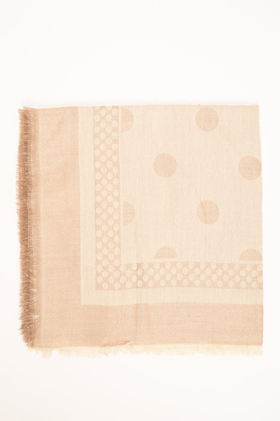Sciarpa lurex a pois beige
