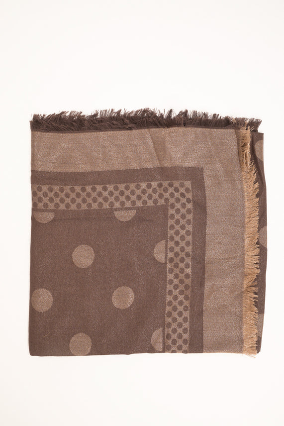 Sciarpa lurex a pois marrone