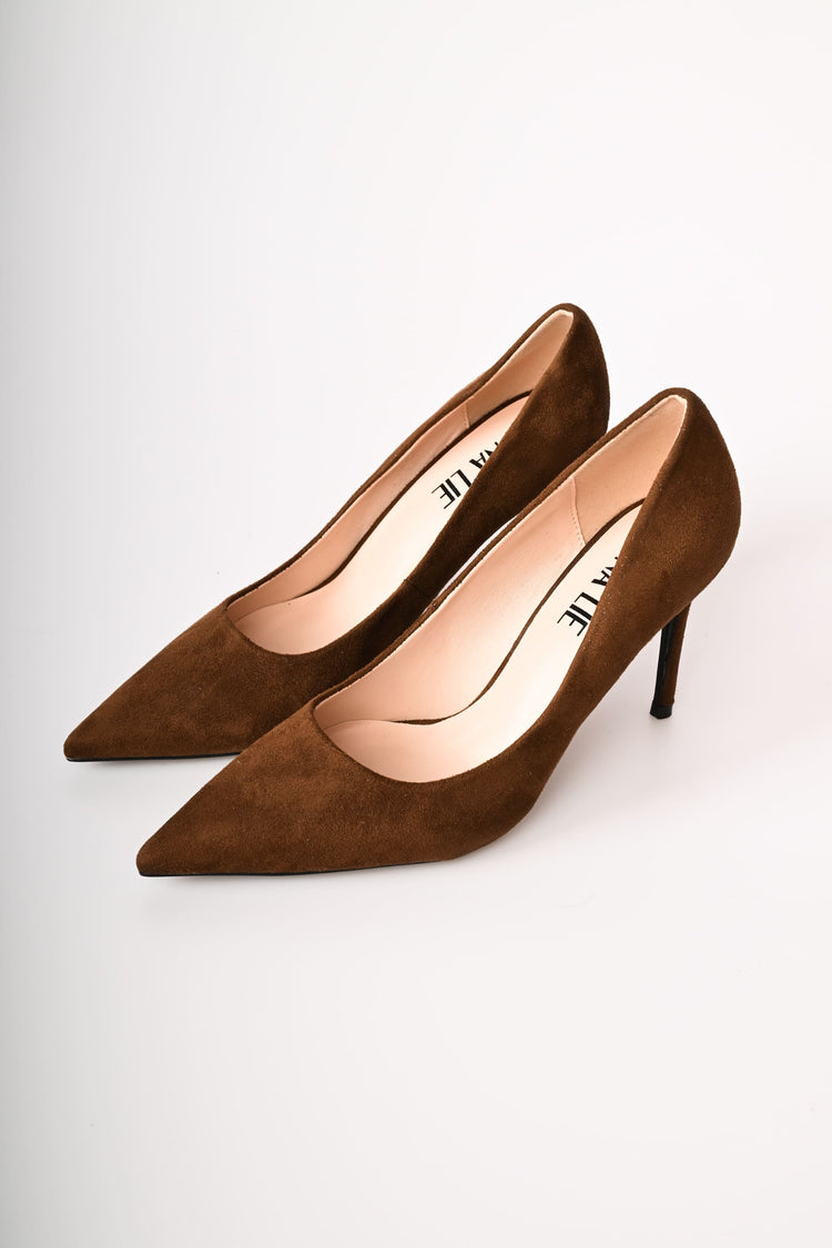 Décolleté in faux suede