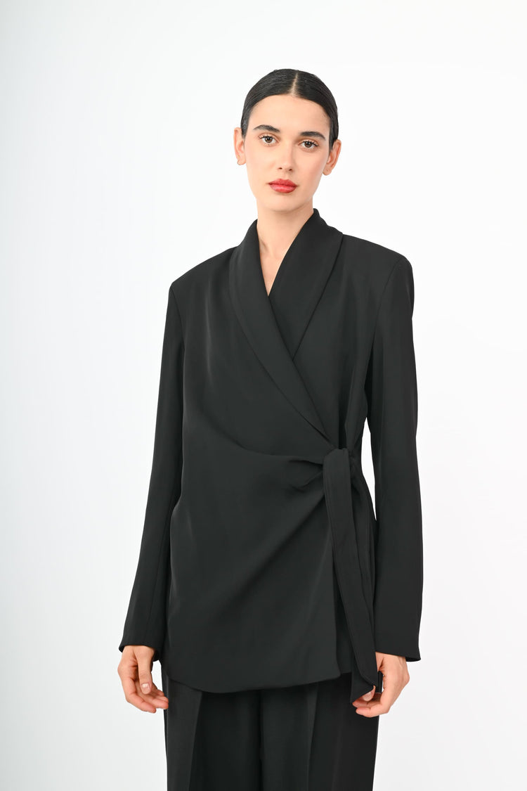 Blazer con cintura da annodare