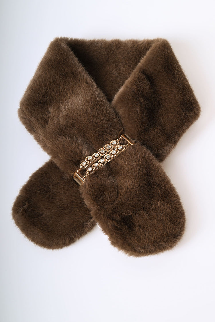 Sciarpa gioiello in faux fur