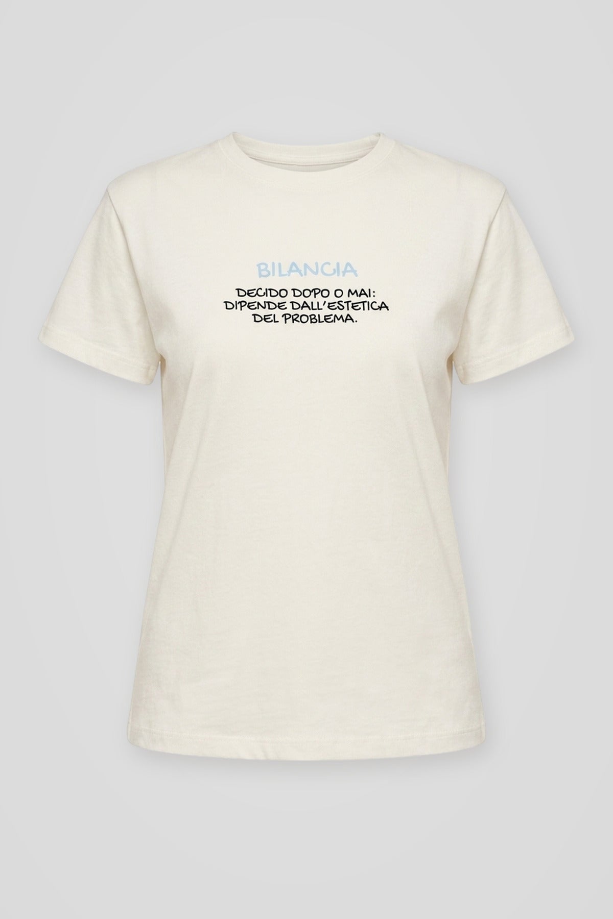 T shirt Bilancia in cotone bianco
