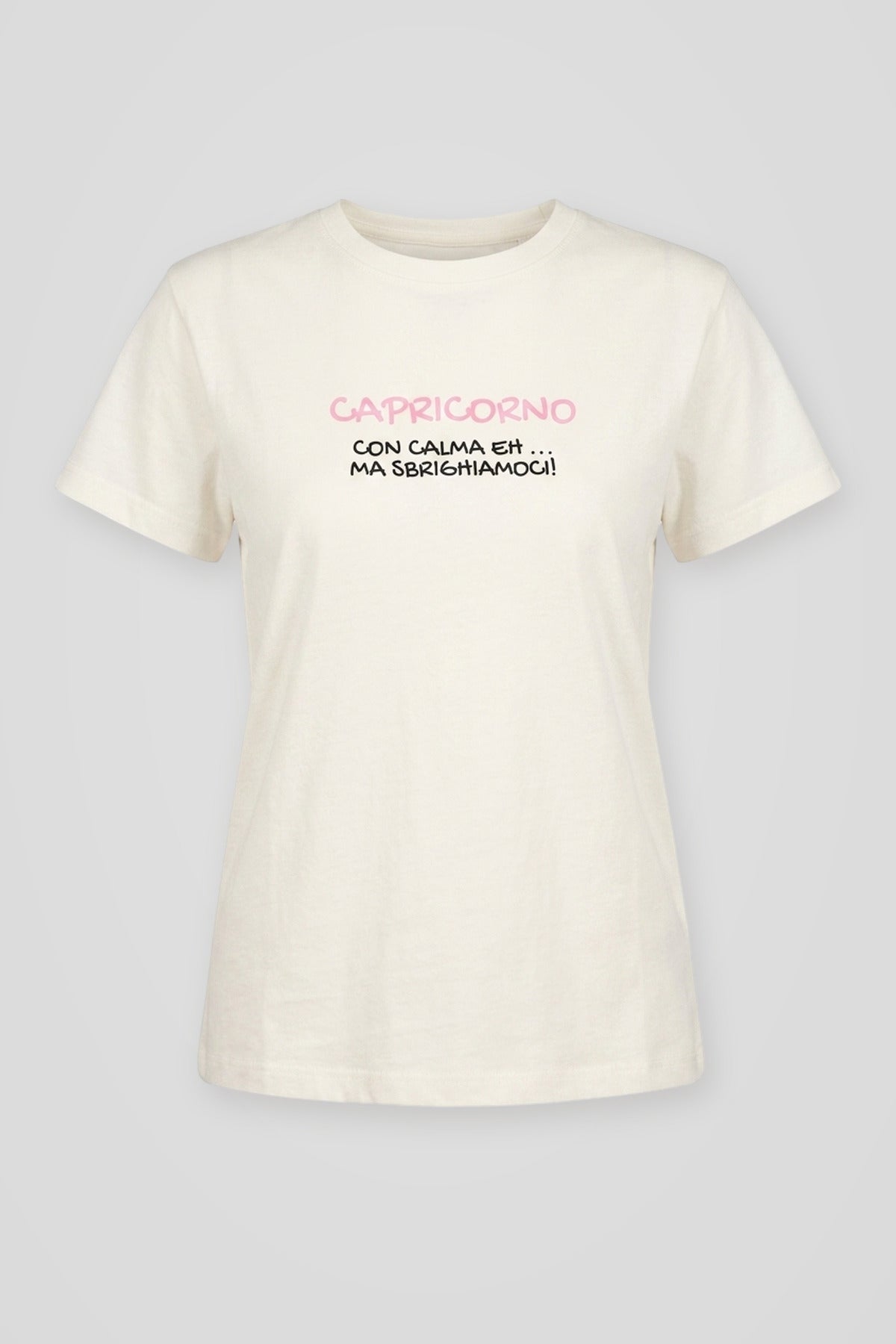 T shirt Capricorno in cotone bianco