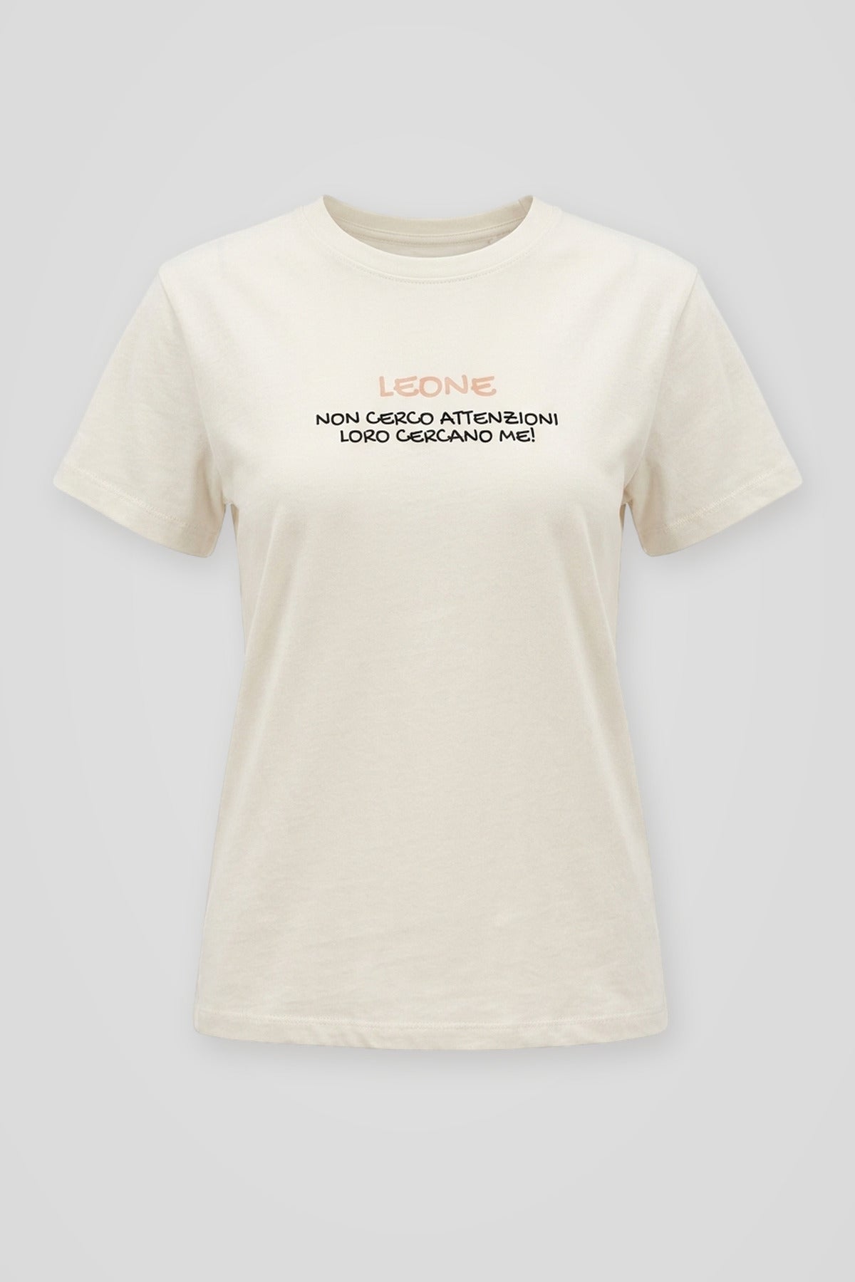 T shirt Leone in cotone bianco