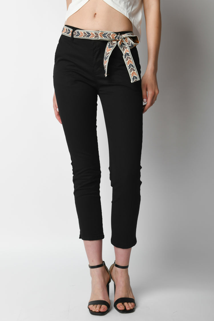 Pantaloni chino con cintura jacquard