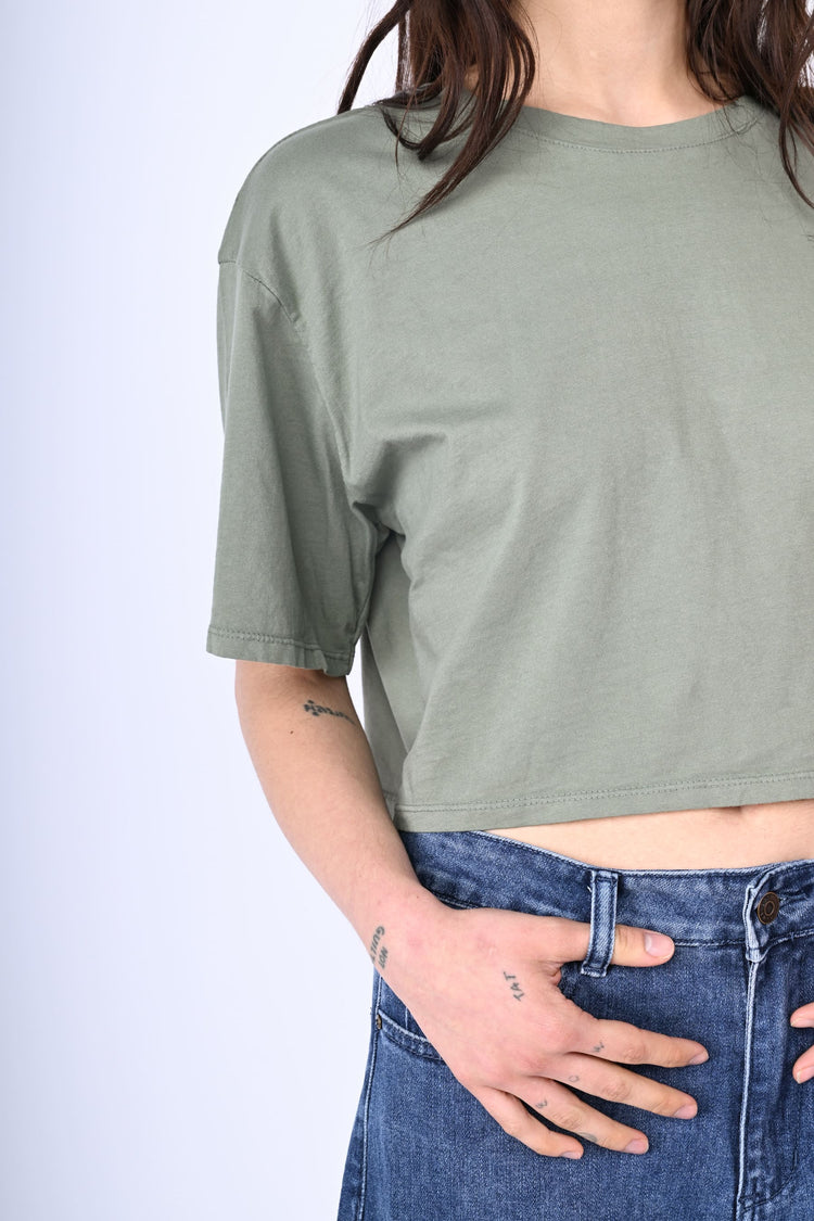 T-shirt crop in cotone