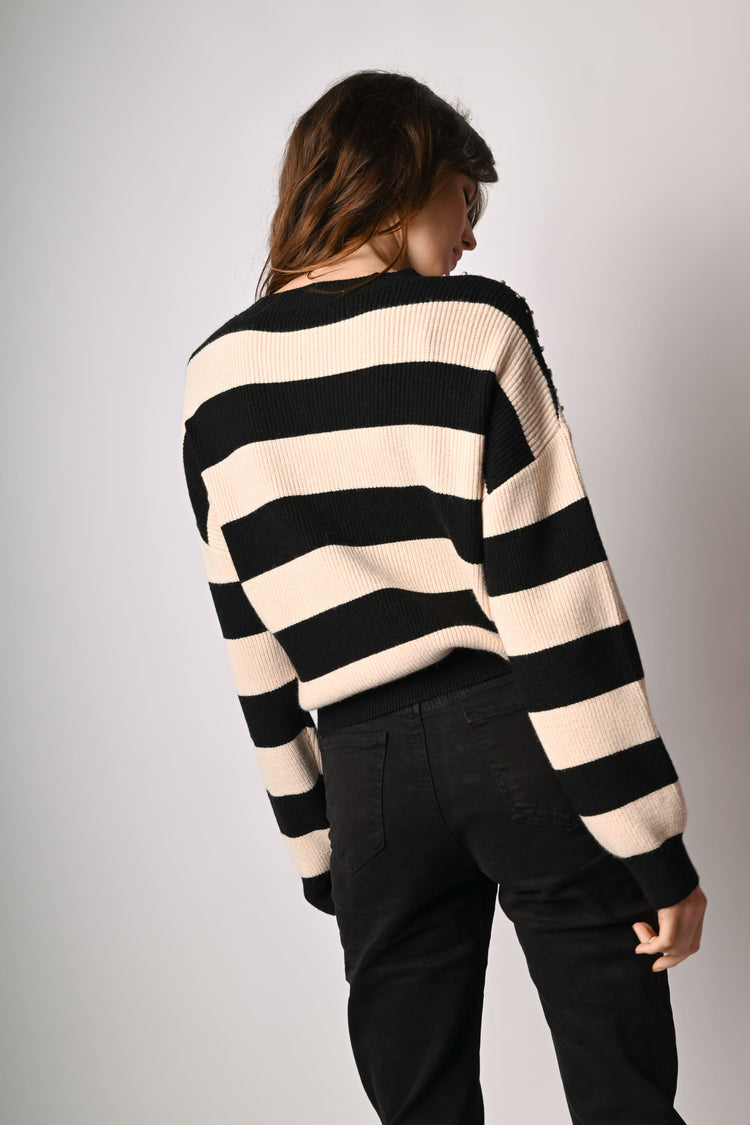 Pull a righe con strass
