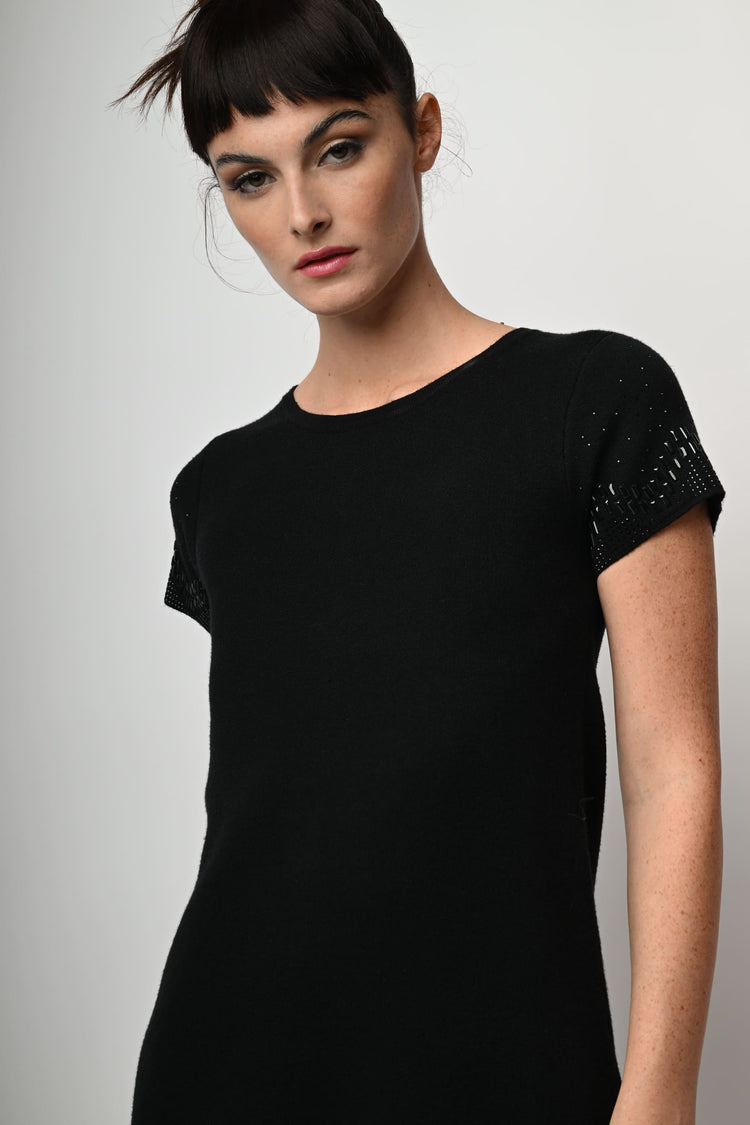 Mini abito in maglia con strass