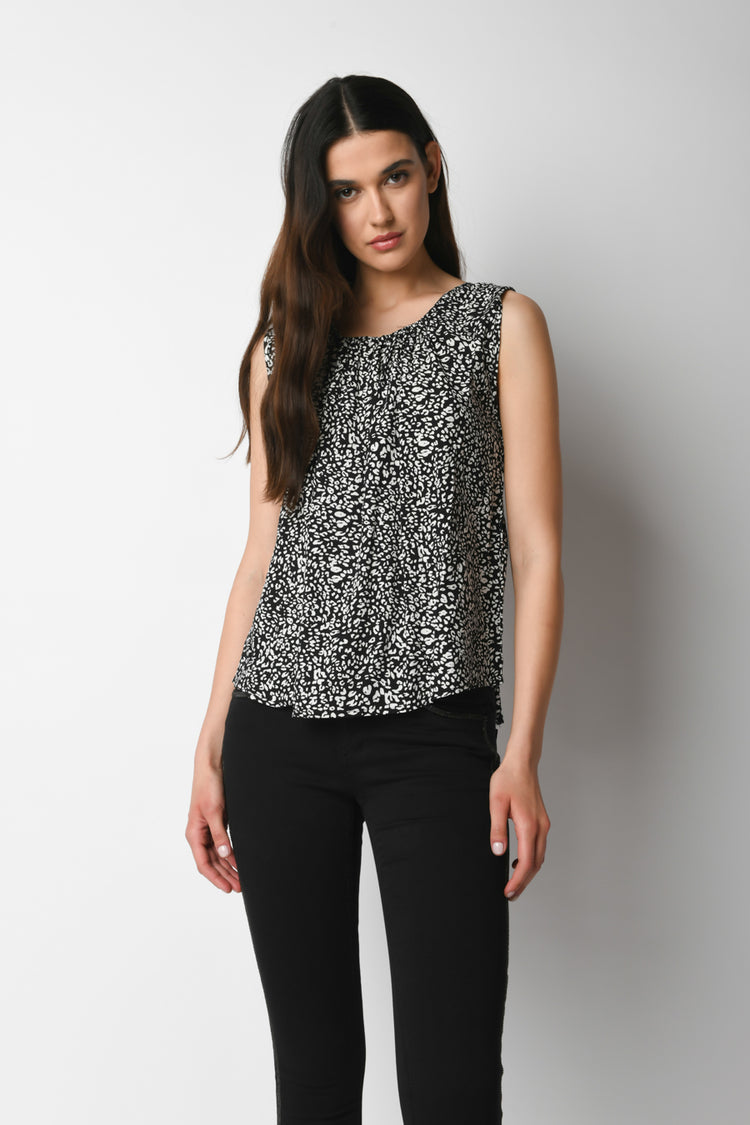 Top a stampa micro floreale