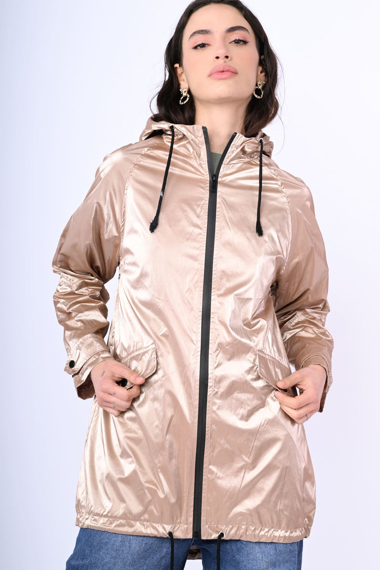 Giacca in nylon metallizzato