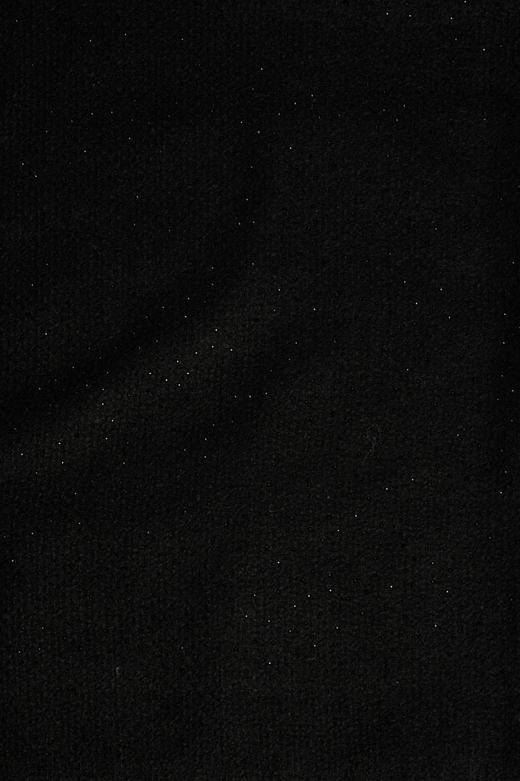 Pochette in velour nero con banda in strass