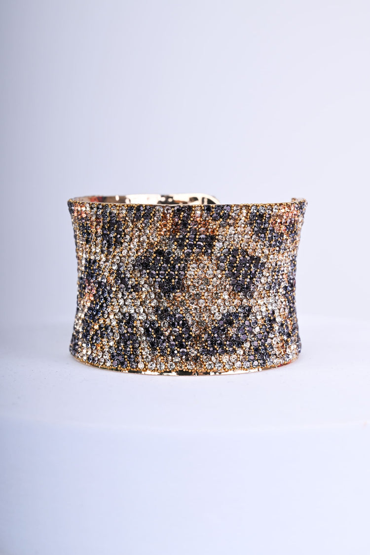 Bracciale rigido con strass animalier
