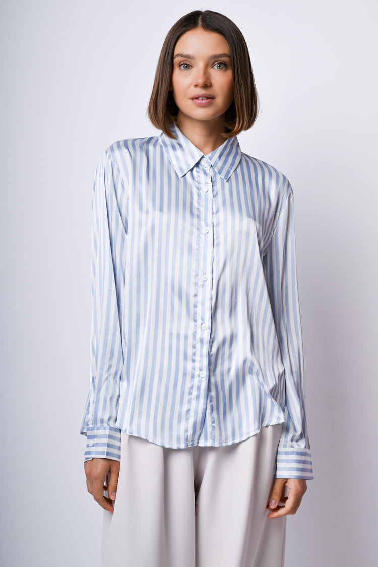 Camicia in raso a righe