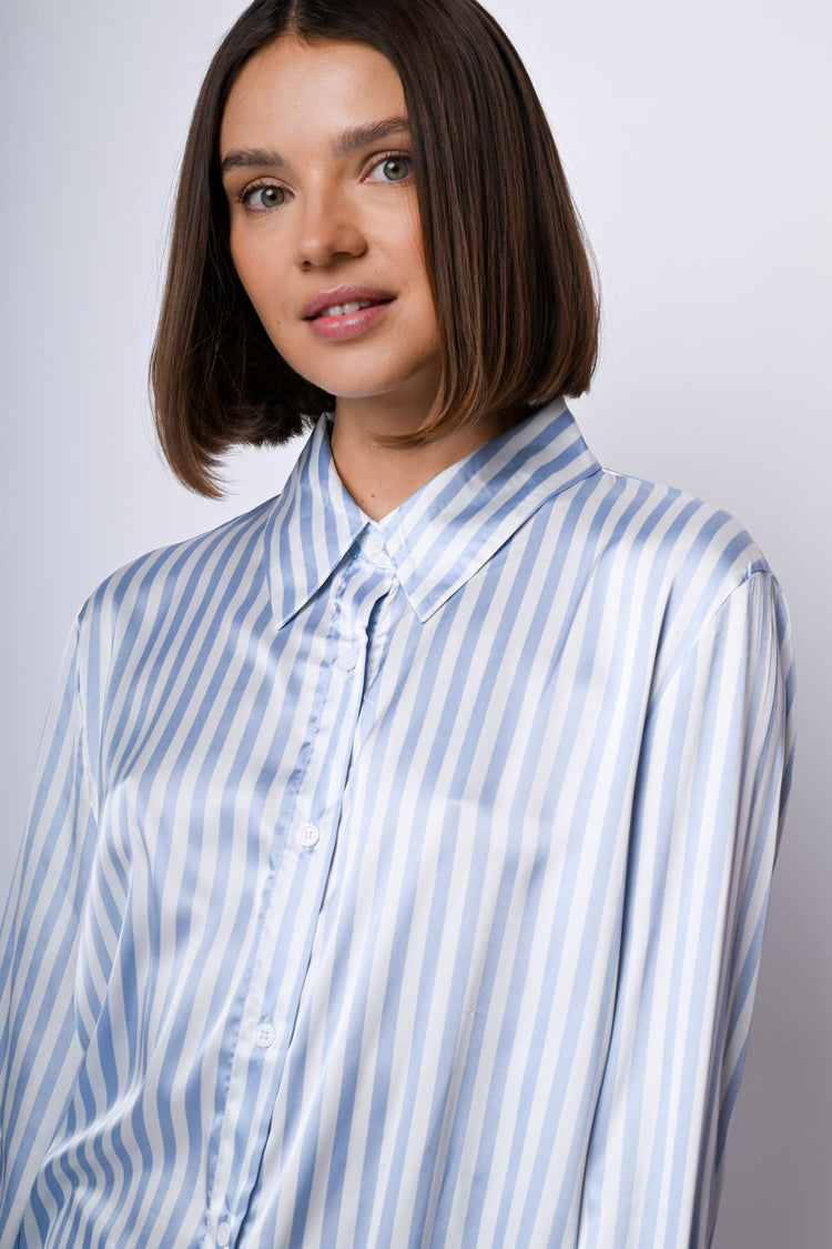 Camicia in raso a righe