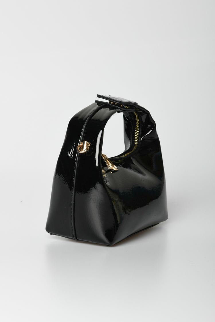Borsa hobo in vernice