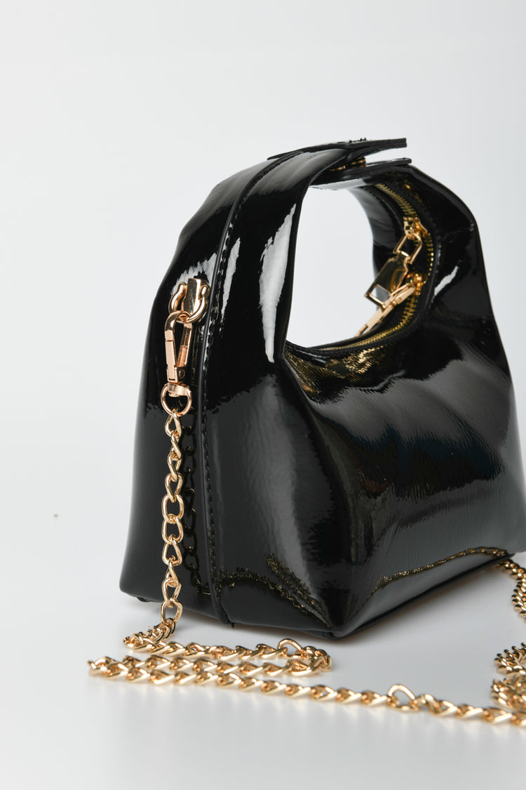 Borsa hobo in vernice