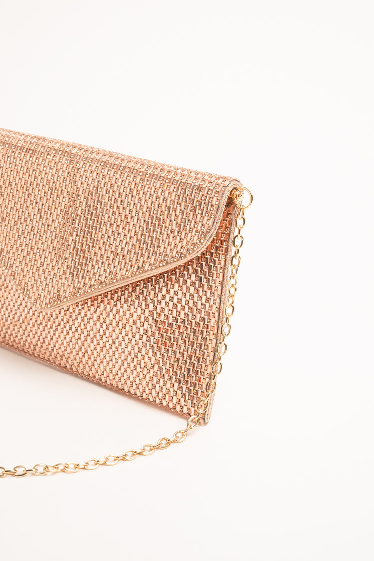 Pochette oro con strass