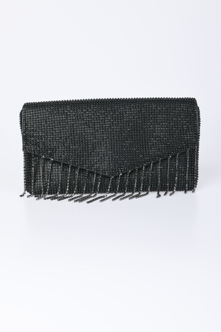Pochette con perline e frange