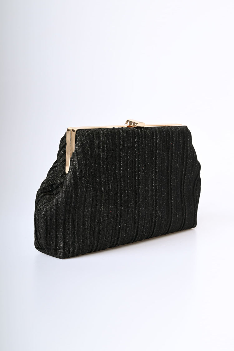 Pochette in plissé lamé