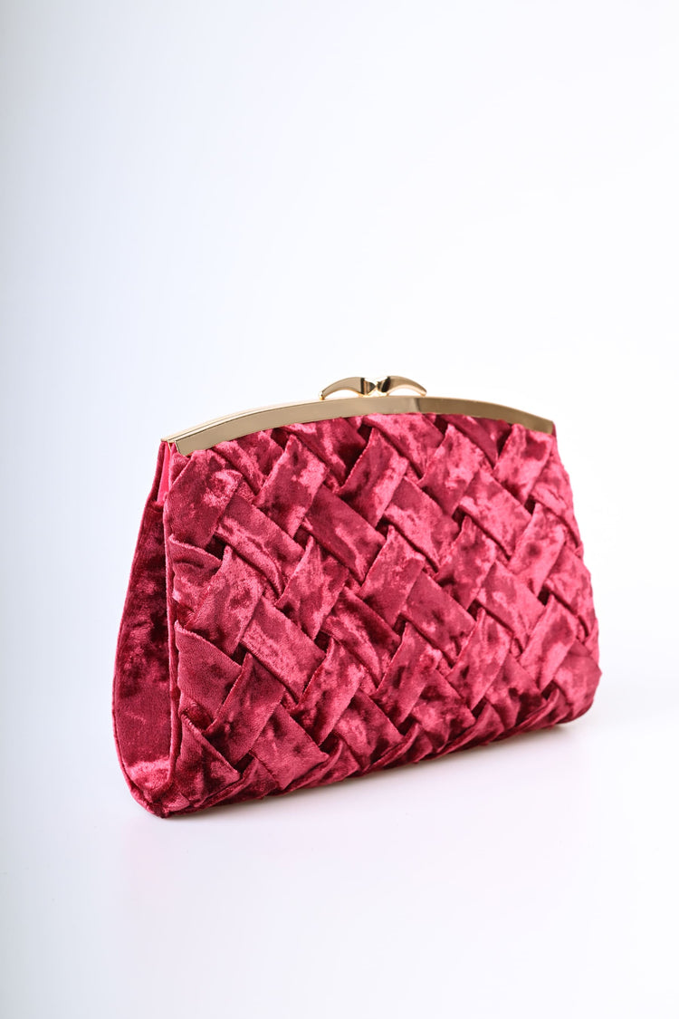 Pochette in velluto intrecciato