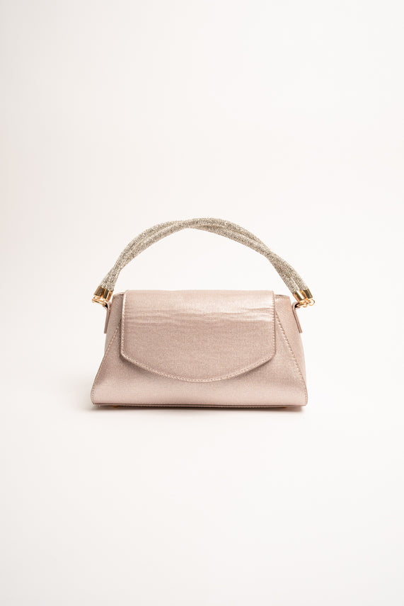 Pochette rosa con manico strass