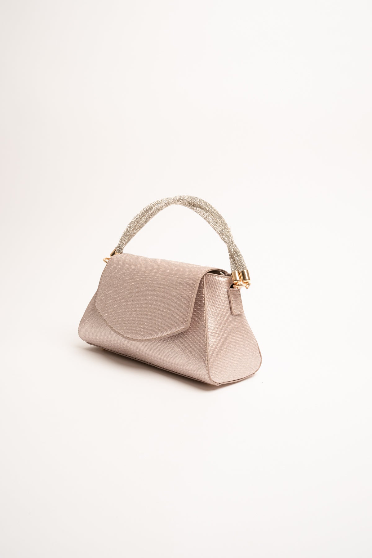 Pochette rosa con manico strass
