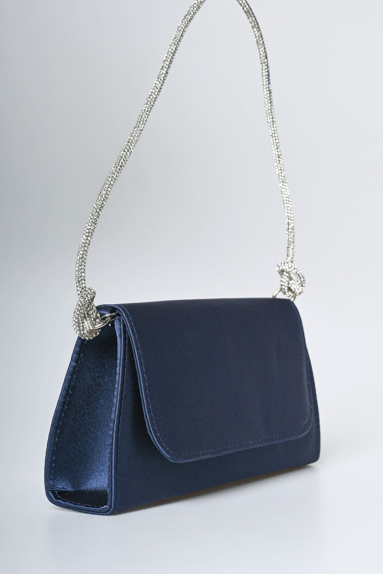 Borsa a mano con manico in strass