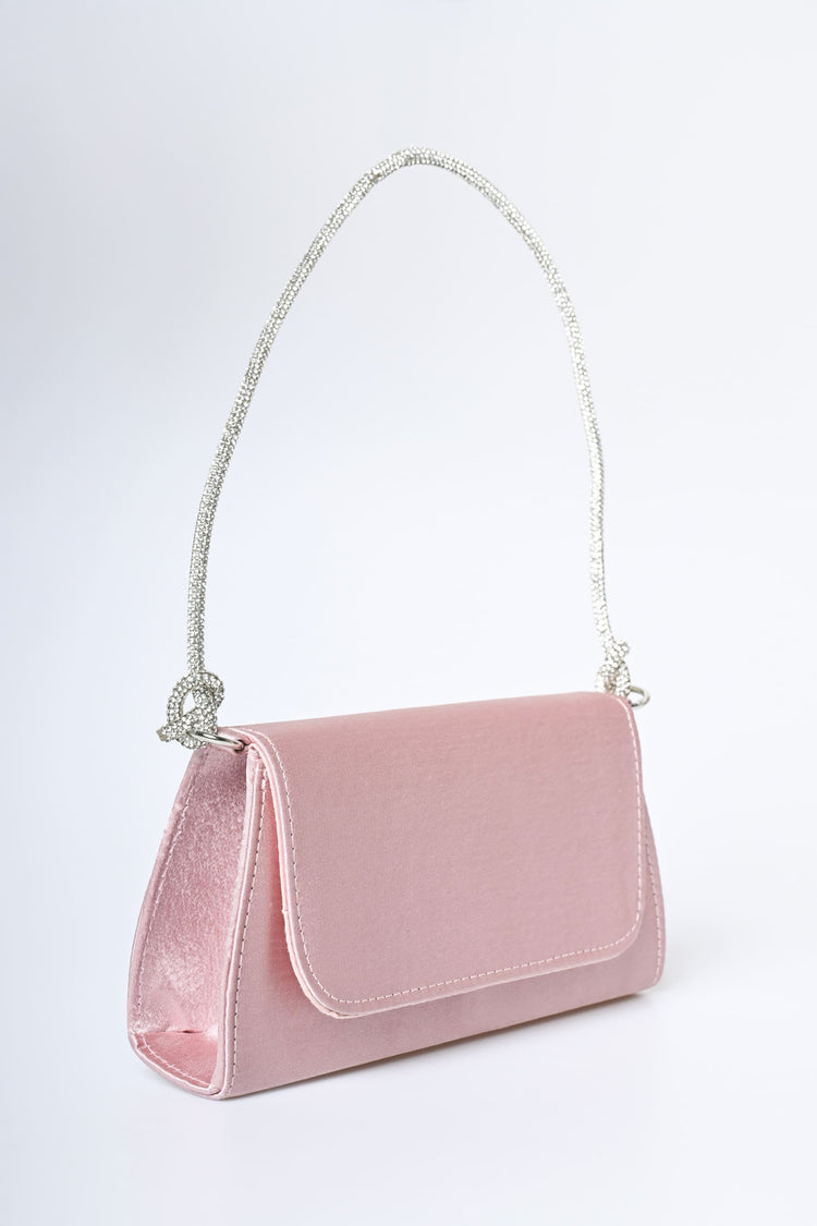 Borsa a mano con manico in strass
