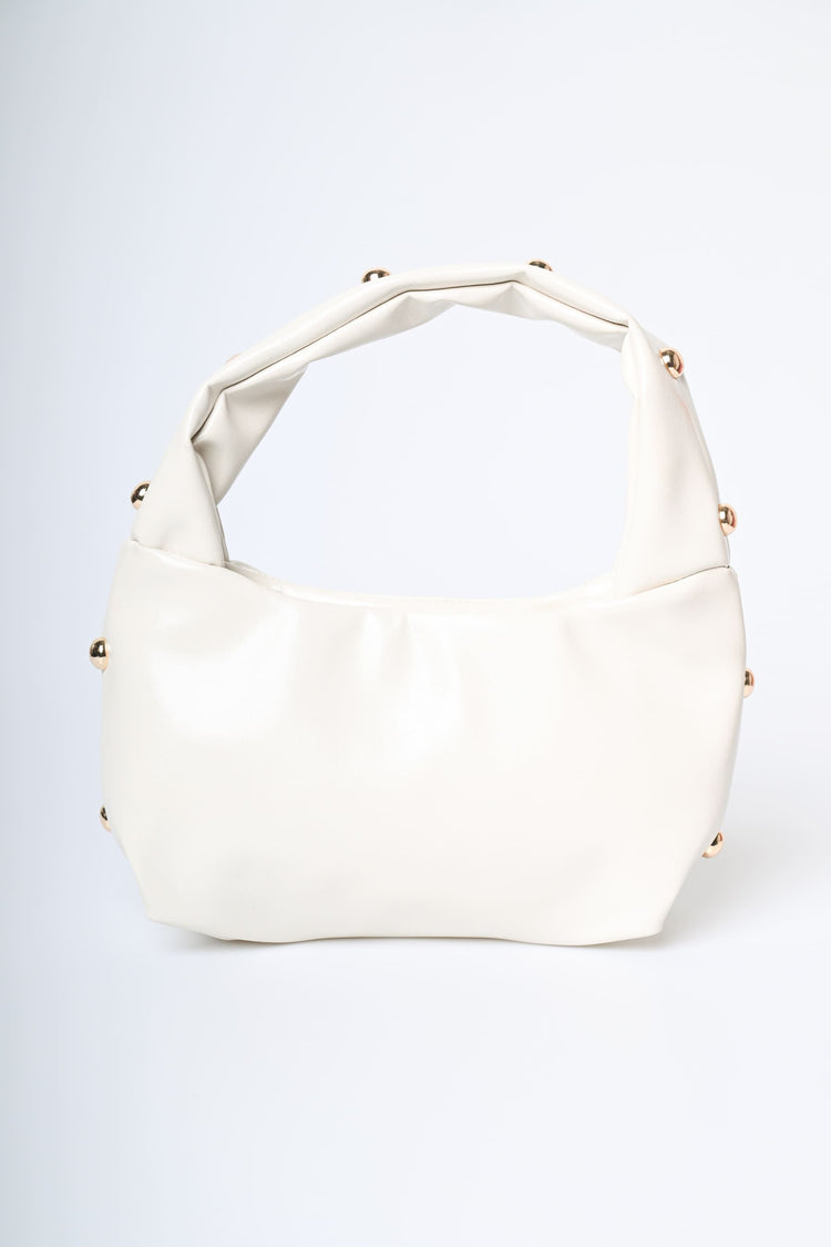 Borsa piccola a mezzaluna con borchie