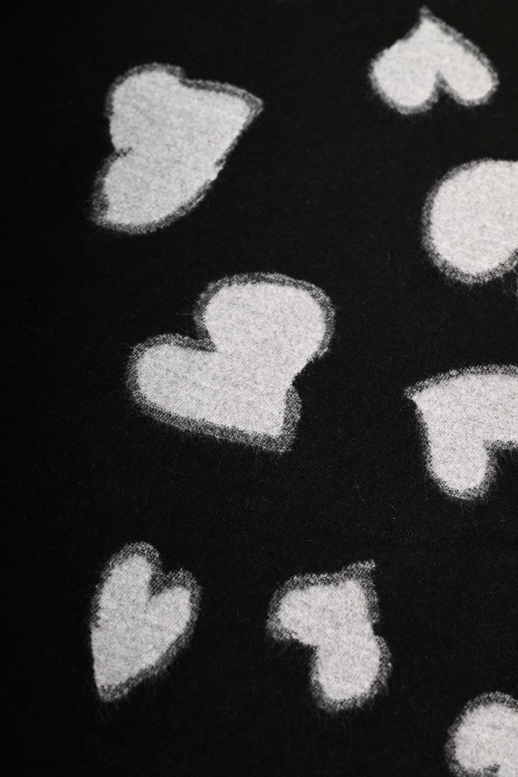 Sciarpa in jacquard a cuori