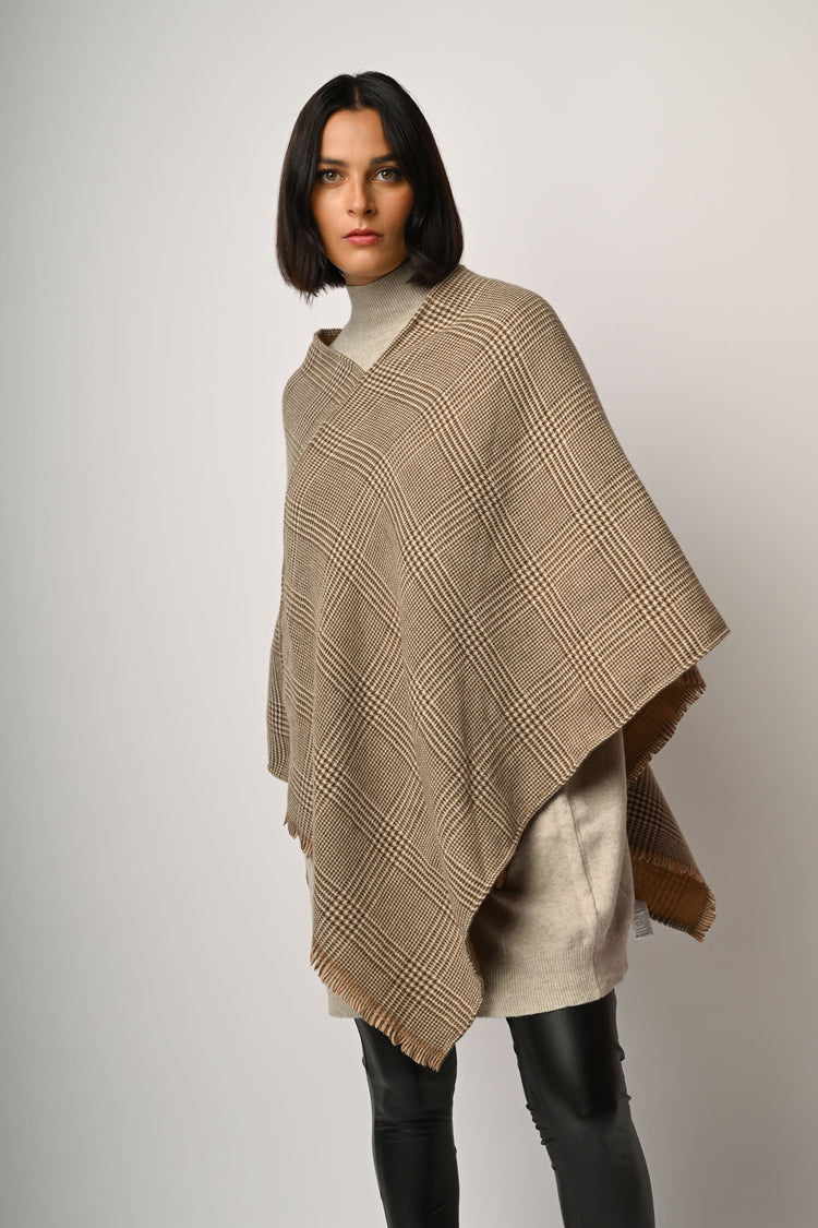 Poncho con motivo Principe di Galles