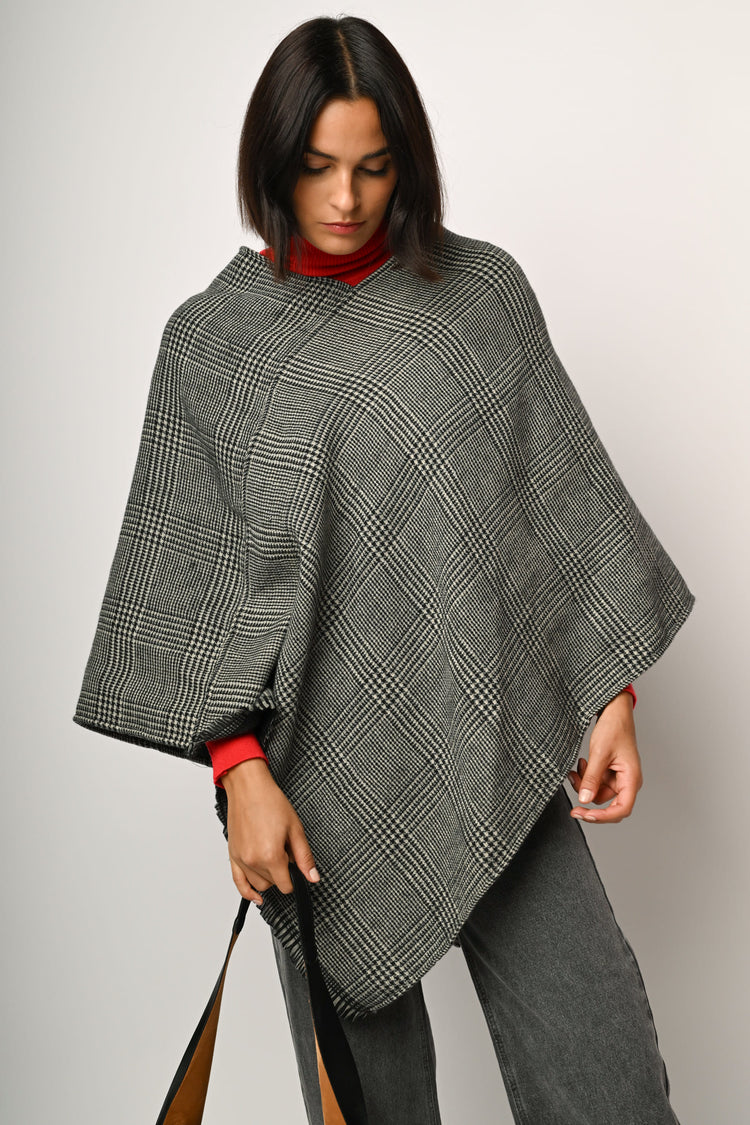 Poncho con motivo Principe di Galles