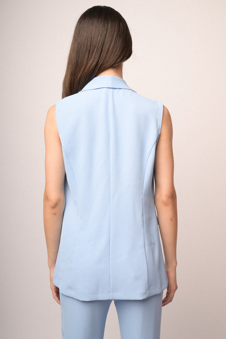 Gilet fluente celeste